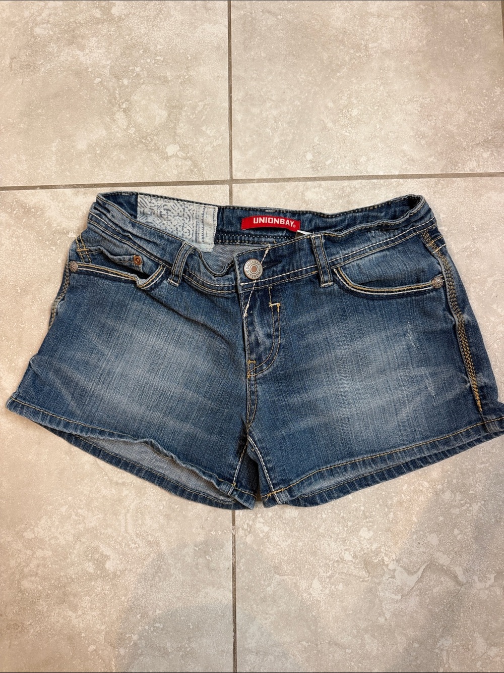 UNIONBAY Y2K Women's Blue Faded Denim Jean Shorts